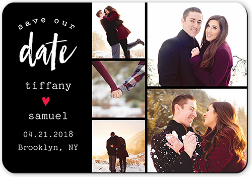 Our Journey Save The Date, Black, Magnet, Matte