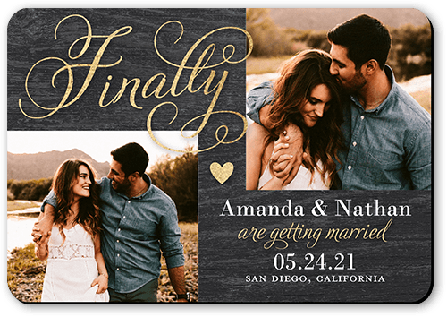 Irrevocably Official Save The Date, Grey, Magnet, Matte