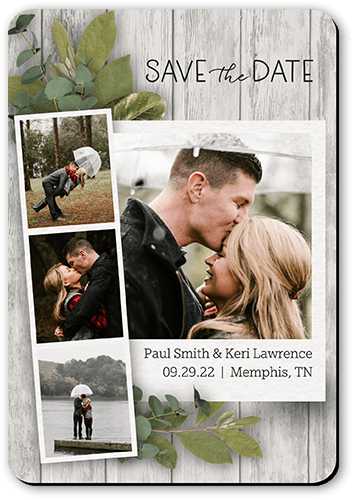 Stemmed Snapshot Save The Date, Grey, Magnet, Matte