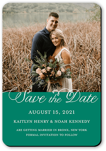 Simply Saved Save The Date, Green, Magnet, Matte