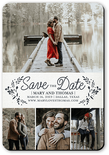 Kraft Botanical Save The Date, Beige, Magnet, Matte