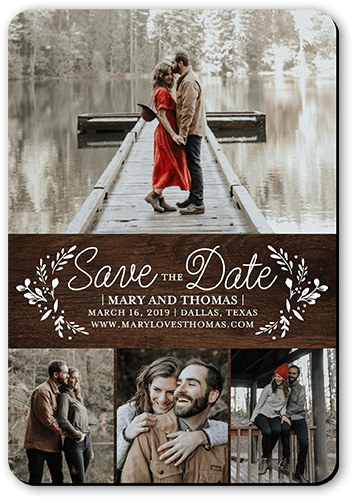 Kraft Botanical Save The Date, Brown, Magnet, Matte