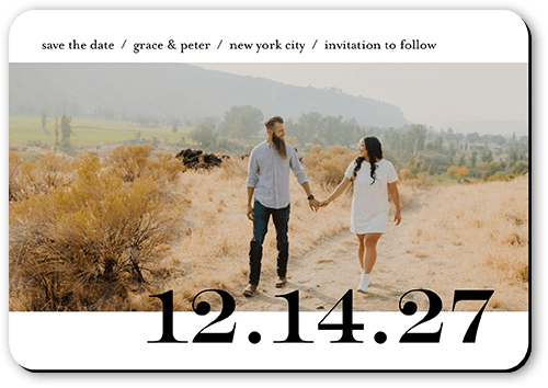 Central Date Save The Date, White, Magnet, Matte