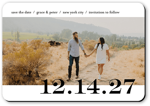Central Date Save The Date, White, Magnet, Write Your Own, Matte