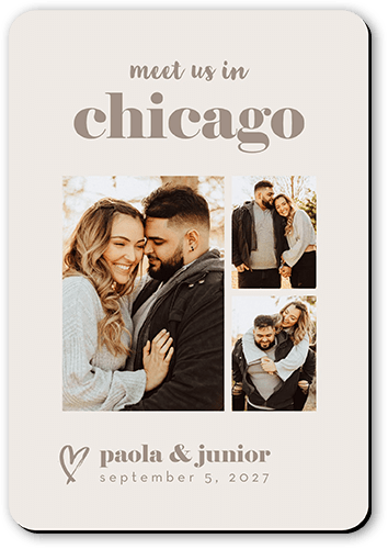 Meet Us Soon Save The Date, Gray, Magnet, Write Your Own, Matte