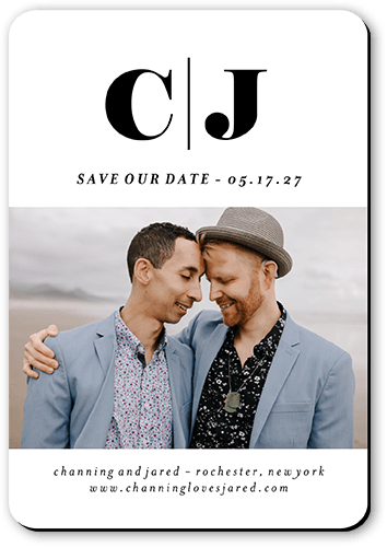 Two Together Save The Date, White, Magnet, Write Your Own, Matte