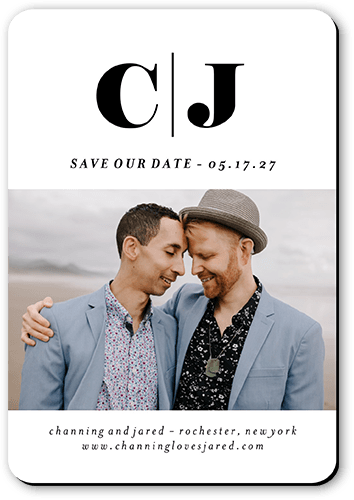 Two Together Save The Date, White, Magnet, Matte