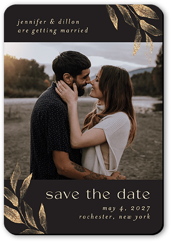 Golden Touch Save The Date, Grey, Magnet, Matte