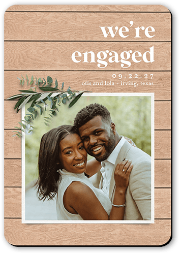 Now Engaged Save The Date, Brown, Magnet, Matte