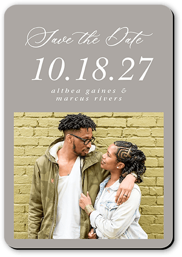 The Day Is Coming Save The Date, Gray, Magnet, Matte