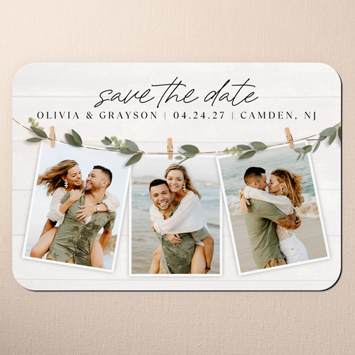 Charming Clips Save The Date, White, Magnet, Matte