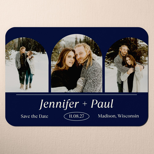 Charming Arches Save The Date, Blue, Magnet, Write Your Own, Matte, Feather