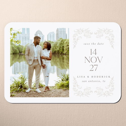 Delicate Florals Save The Date, White, Magnet, Write Your Own, Matte