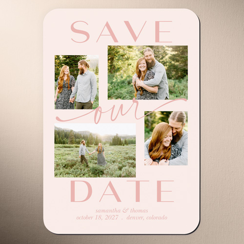 Blissful Framing Save The Date, Pink, none, Magnet, Matte