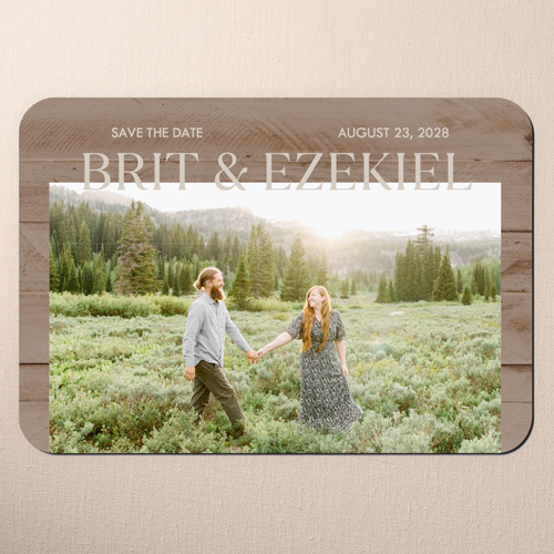 Rustic Union Save The Date, Brown, Magnet, Matte