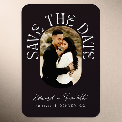 Encapsulated Love Save The Date, none, Black, Magnet, Matte