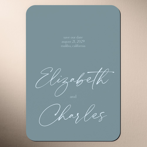 Minimal Muse Save The Date, Blue, Magnet, Matte, Powder Blue