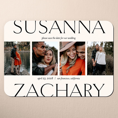 Exalted Names Save The Date, Beige, Magnet, Matte, Nude