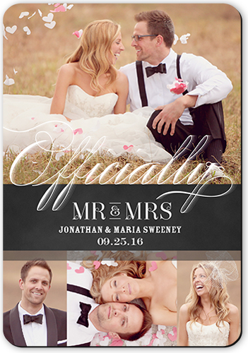 Made It Official Wedding Announcement, Grey, Magnet, Matte, Charcoal