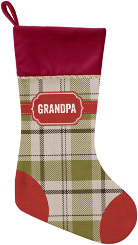 Classic Badge Name Christmas Stocking, Red, Multicolor