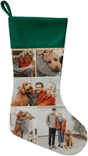 Gallery of Five Christmas Stocking, Green, Green