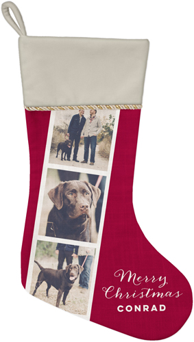 Gallery of Three Filmstrip Christmas Stocking, Natural, Multicolor