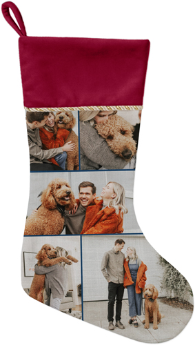 Gallery of Five Christmas Stocking, Red, Blue