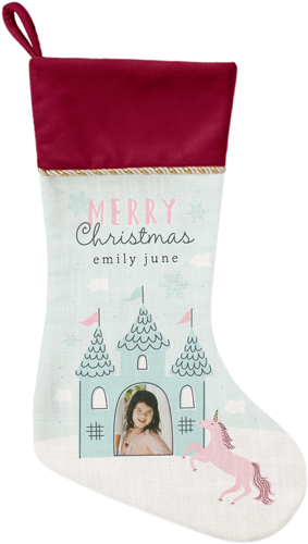 Princess Castle Christmas Christmas Stocking, Red, Blue