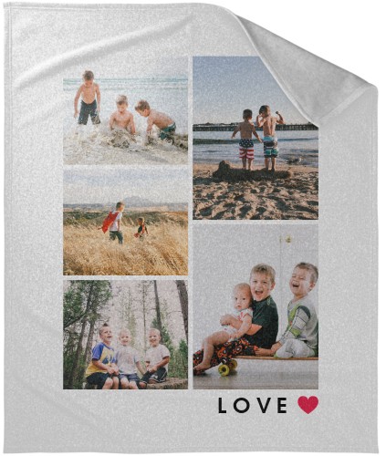 Modern Love Collage Sweatshirt Blanket, Sweatshirt, 50x60, White