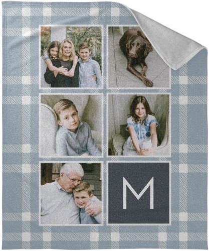 Monogram Plaid Collage Sweatshirt Blanket by Shutterfly Shutterfly