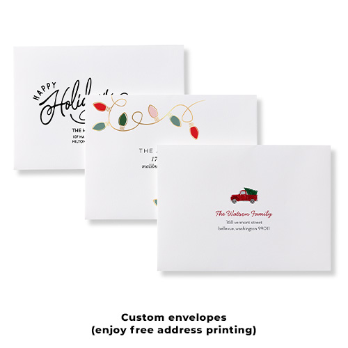 Custom Christmas & Holiday Cards  5x7 Cardstock, Blank Envelope