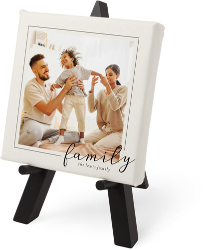 Family Border Tabletop Canvas Print, 6x6, No Frame, Tabletop Canvas, Black