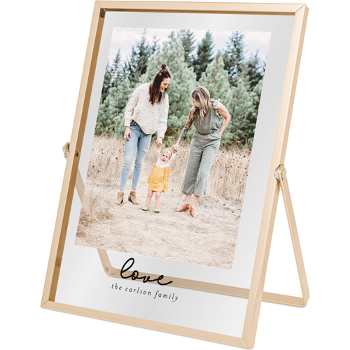 Love Script Frame Tabletop Floating Framed Print, 5x7, Gold, Black