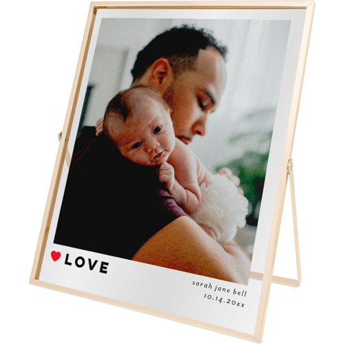 Modern Love Tabletop Floating Framed Print, 8x10, Gold, Red