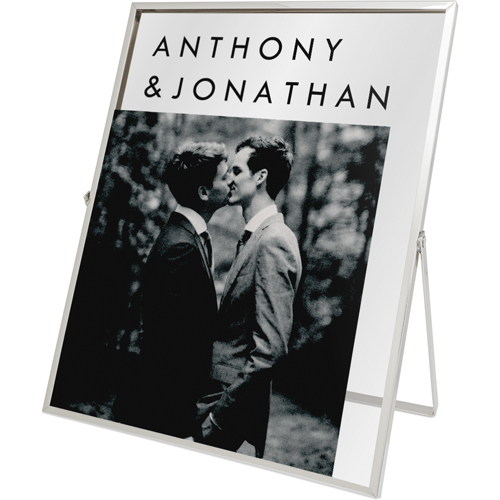 Corner Names Tabletop Floating Framed Print, 8x10, Silver, Black
