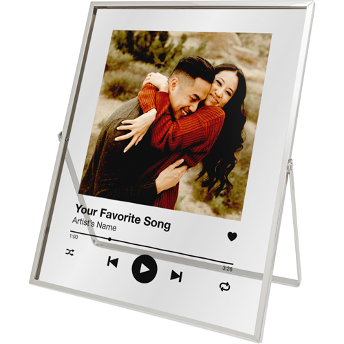 Favorite Song Tabletop Floating Framed Print, 8x10, Silver, Black, black