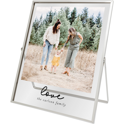 Love Script Frame Tabletop Floating Framed Print, 8x10, Silver, Black