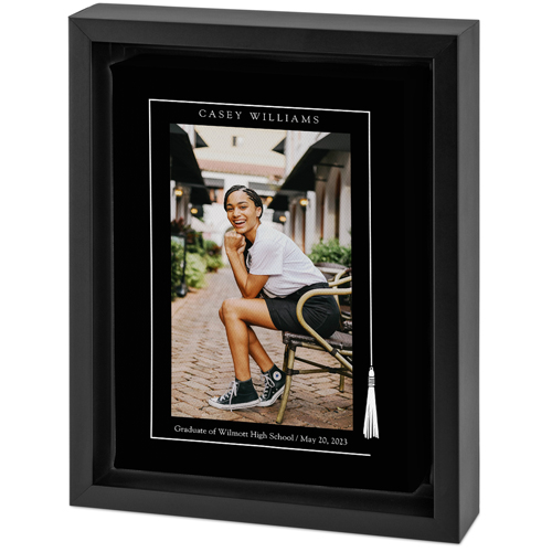 Tassel Border Tabletop Framed Canvas Print, 5x7, Black, Tabletop Framed Canvas Prints, Black