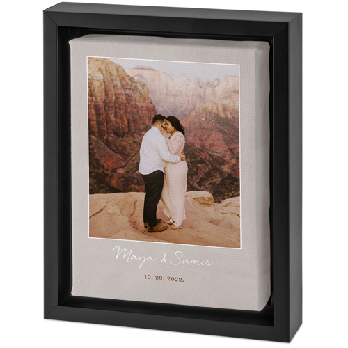 Asymmetrical Frame Tabletop Framed Canvas Print, 5x7, Black, Tabletop Framed Canvas Prints, Beige