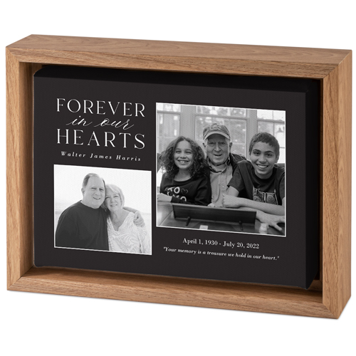 Everlasting Memory Tabletop Framed Canvas Print, 5x7, Natural, Tabletop Framed Canvas Prints, Gray, charcoal
