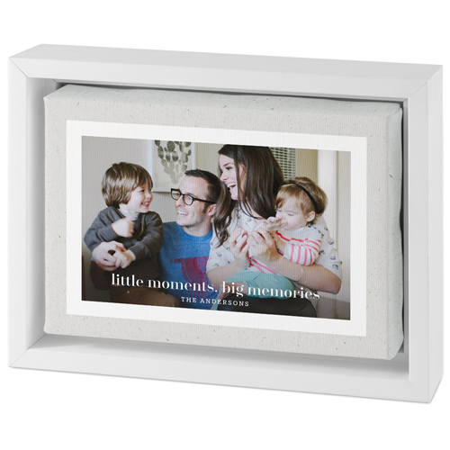 Modern Paper Frame Tabletop Framed Canvas Print, 5x7, White, Tabletop Framed Canvas Prints, Gray