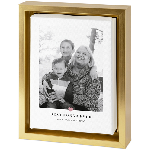 My Heart Tabletop Framed Canvas Print, 5x7, Gold, Tabletop Framed Canvas Prints, White