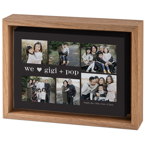 We Heart Modern Collage Tabletop Framed Canvas Print, 5x7, Natural, Tabletop Framed Canvas Prints, Gray, charcoal