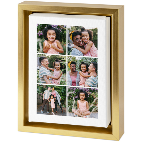 Grid Gallery Of Six Tabletop Framed Canvas Print, 5x7, Gold, Tabletop Framed Canvas Prints, Multicolor