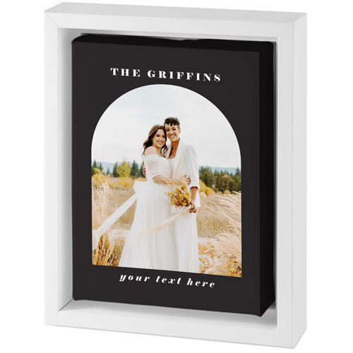 Archway Border Tabletop Framed Canvas Print, 5x7, White, Tabletop Framed Canvas Prints, Gray, charcoal