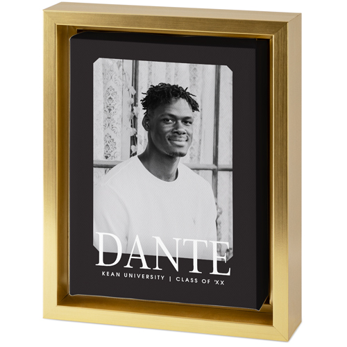 Dark Neutral Grad Tabletop Framed Canvas Print, 5x7, Gold, Tabletop Framed Canvas Prints, Gray