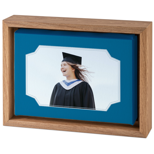 Unique Shape Tabletop Framed Canvas Print, 5x7, Natural, Tabletop Framed Canvas Prints, Blue, celeste