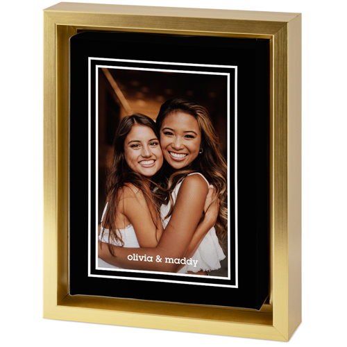 Double Border Tabletop Framed Canvas Print, 5x7, Gold, Tabletop Framed Canvas Prints, Black