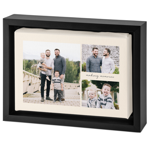 Text Gallery of Three Tabletop Framed Canvas Print, 5x7, Black, Tabletop Framed Canvas Prints, Multicolor