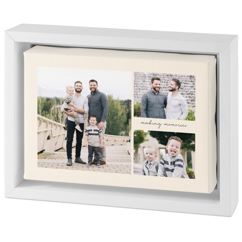 Text Gallery of Three Tabletop Framed Canvas Print, 5x7, White, Tabletop Framed Canvas Prints, Multicolor